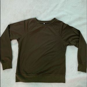 Army green crew neck